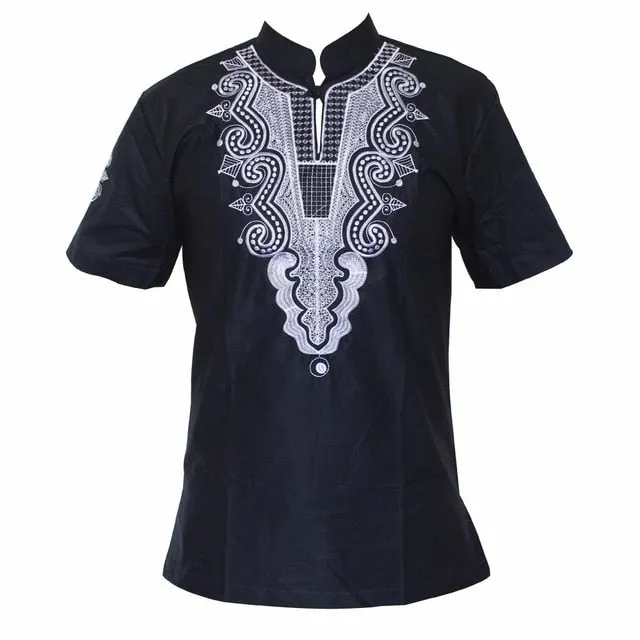 2019 Africa Shirt for Male Summer Wearing  Men Dashiki Bazin Embroidery Tops African Clothes