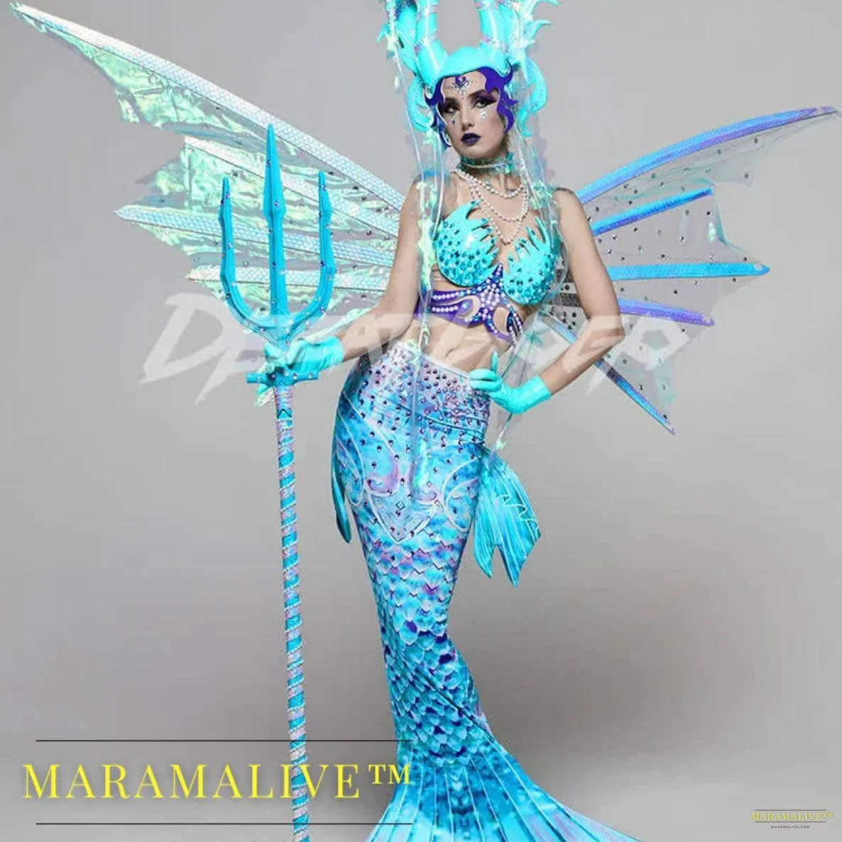 2024 New Ocean Party Mermaid Nightclub Bar Gogo Fashion LED Illumination Opening Clothing Sexy Performance Clothing