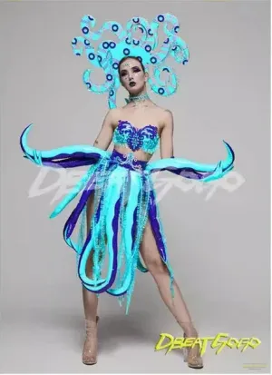 2024 New Ocean Party Mermaid Nightclub Bar Gogo Fashion LED Illumination Opening Clothing Sexy Performance Clothing