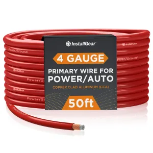 4 Gauge Wire (50ft) Copper Clad Aluminum Caa - Primary Automotive Wire, Car