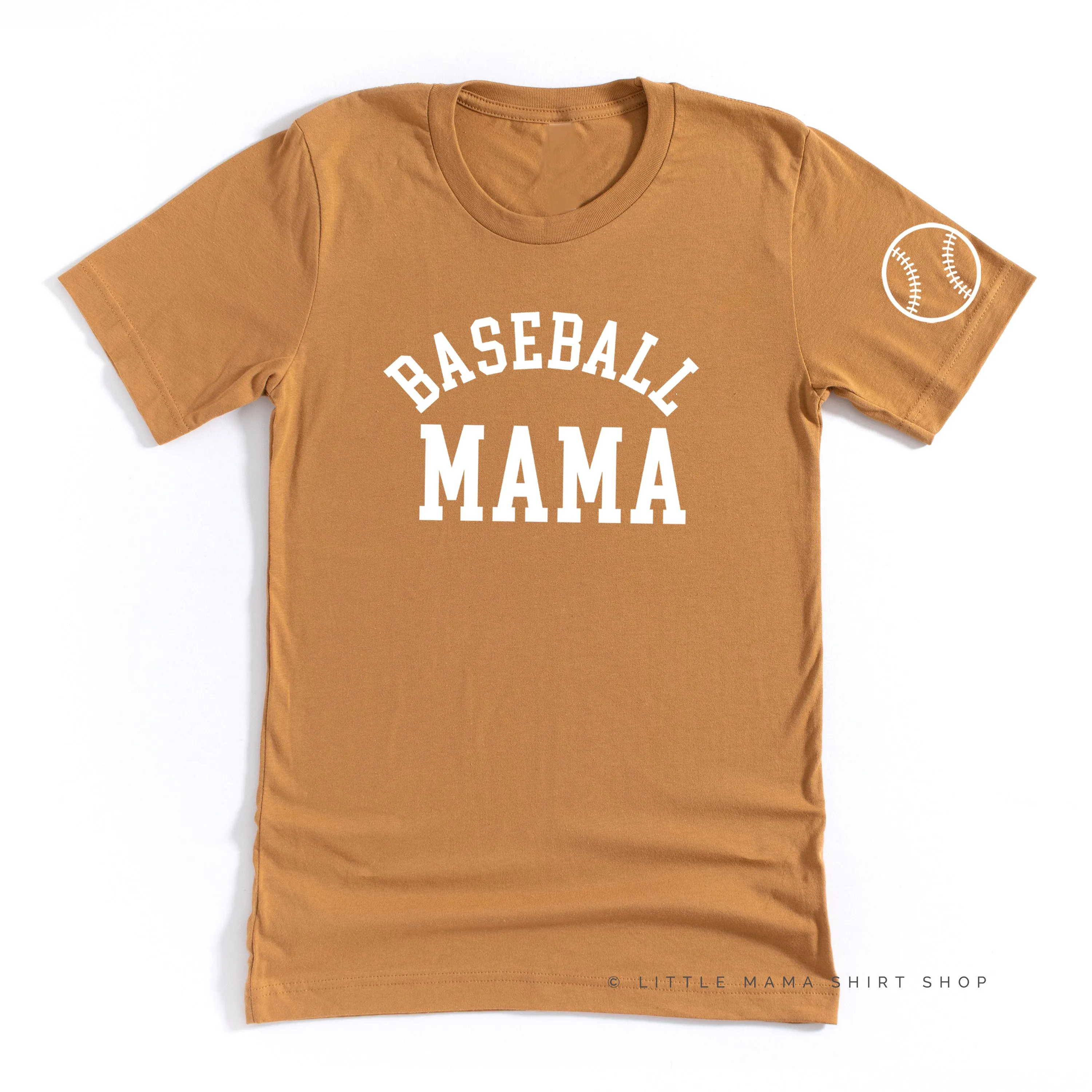 Baseball Mama - Baseball Detail on Sleeve - Unisex Tee