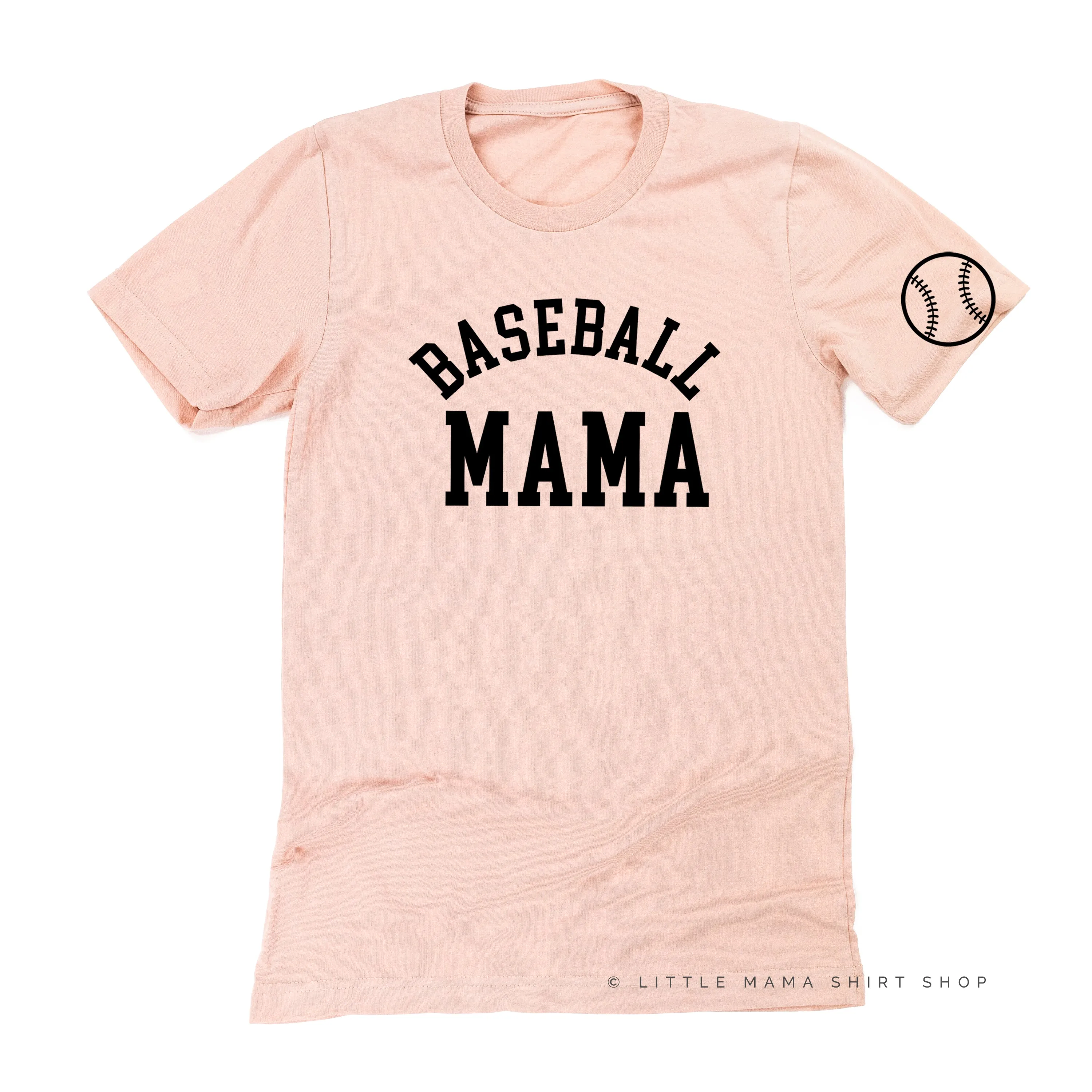 Baseball Mama - Baseball Detail on Sleeve - Unisex Tee