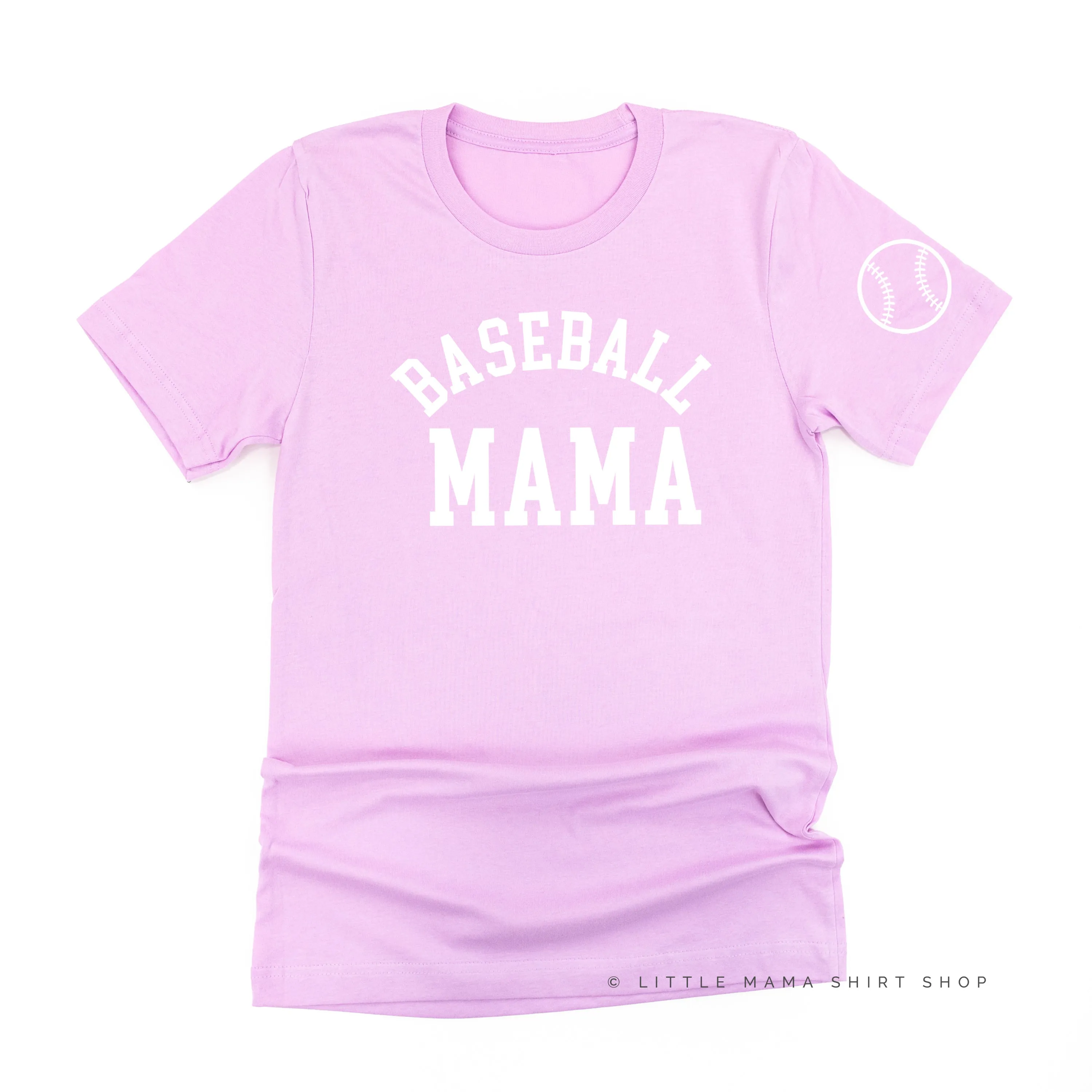 Baseball Mama - Baseball Detail on Sleeve - Unisex Tee