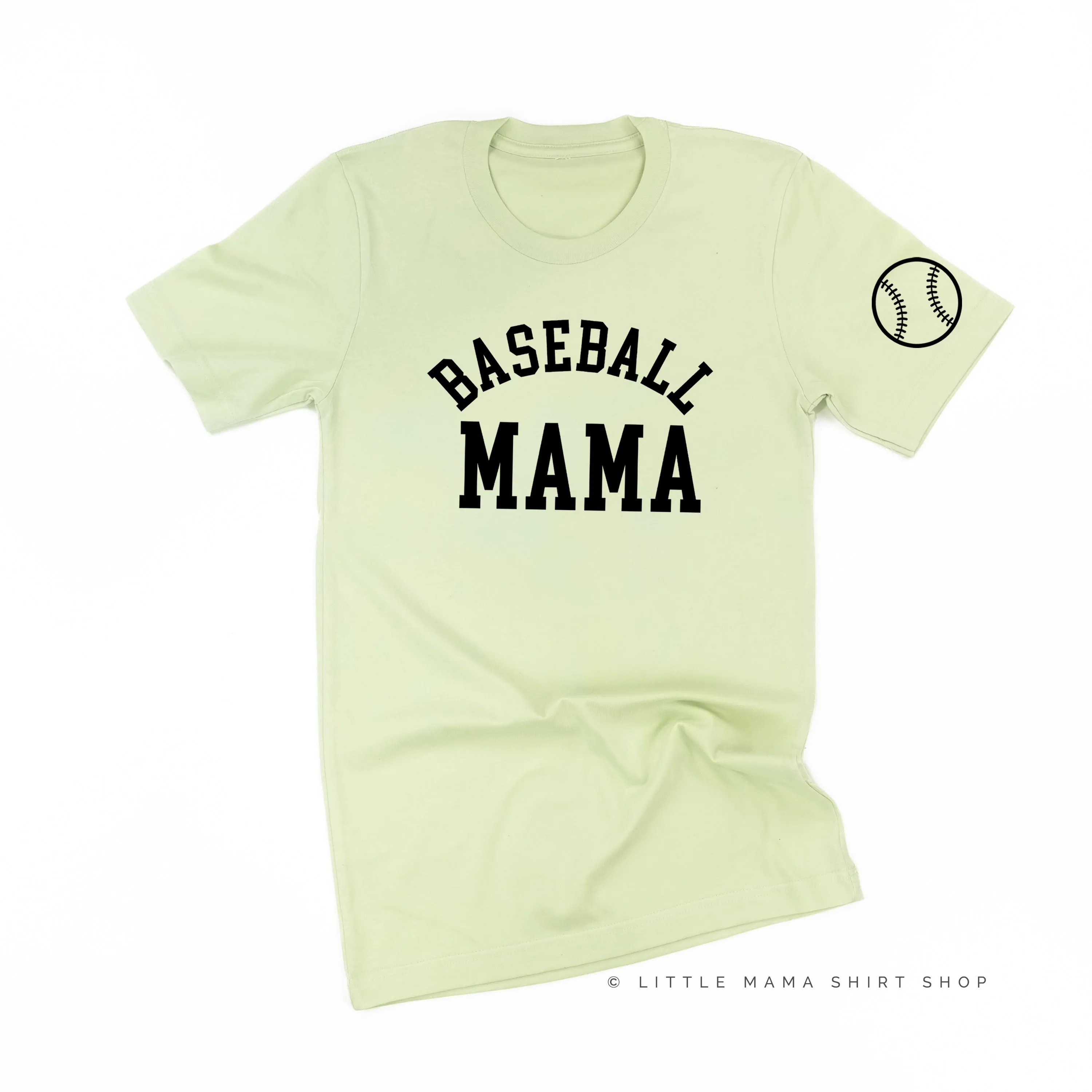 Baseball Mama - Baseball Detail on Sleeve - Unisex Tee