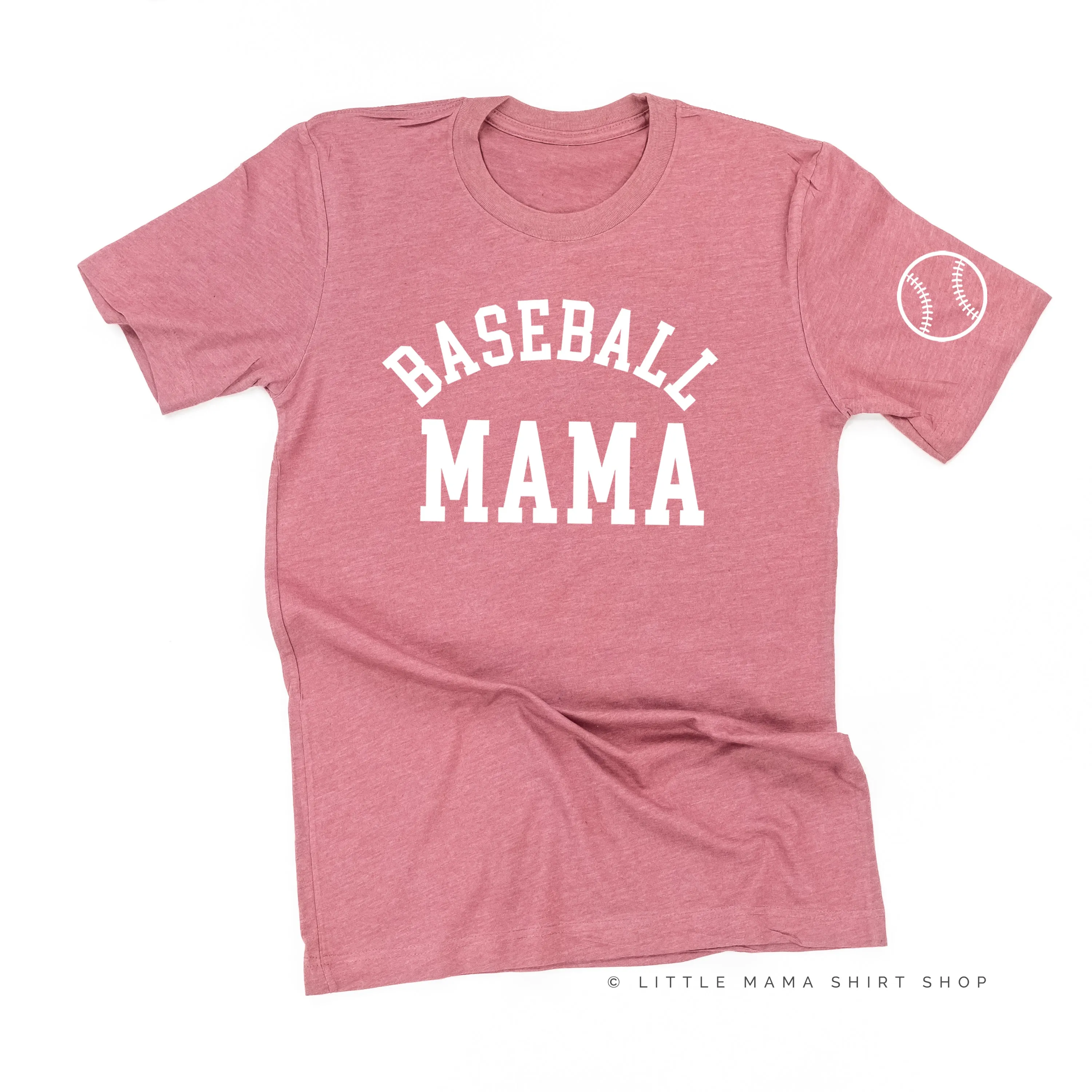 Baseball Mama - Baseball Detail on Sleeve - Unisex Tee