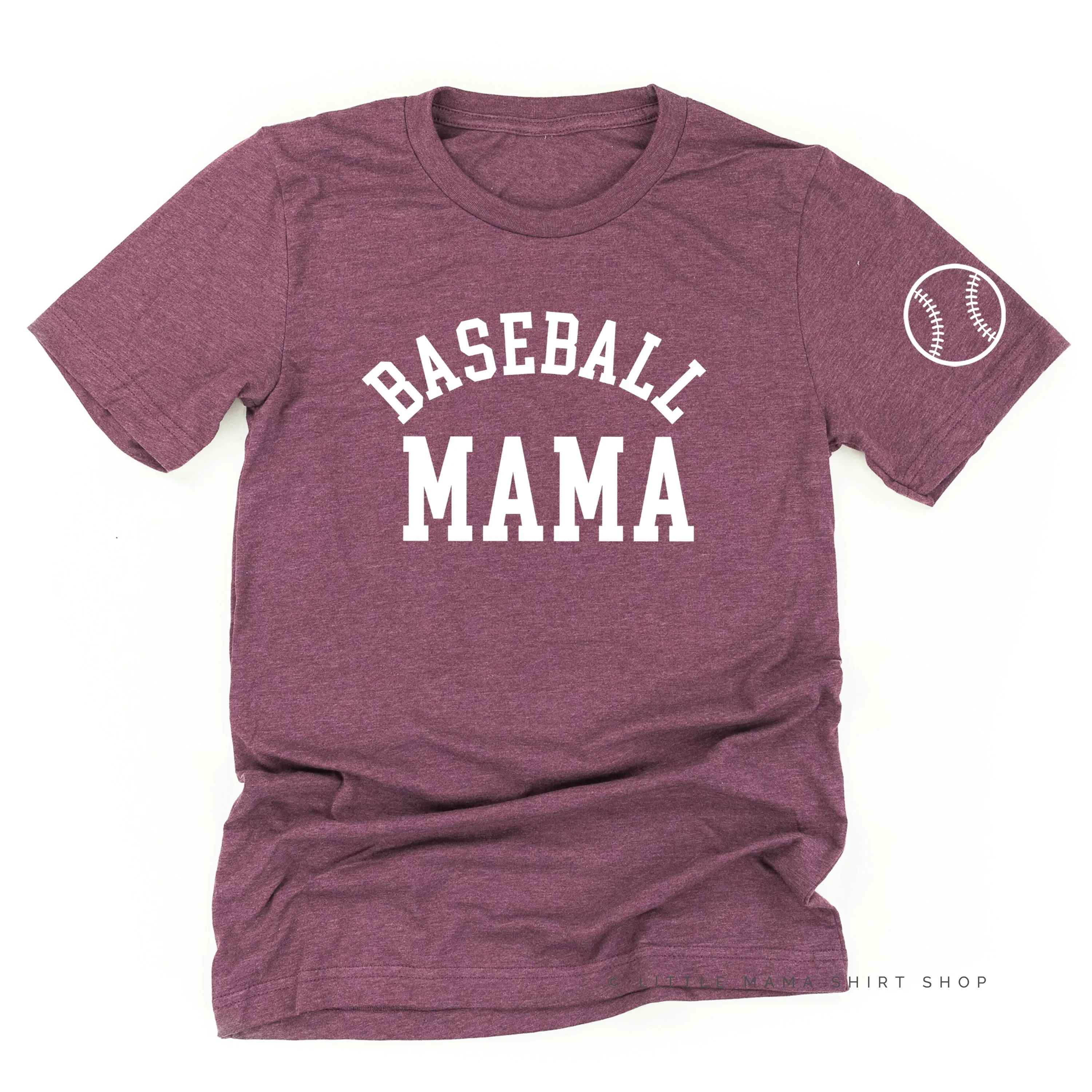 Baseball Mama - Baseball Detail on Sleeve - Unisex Tee