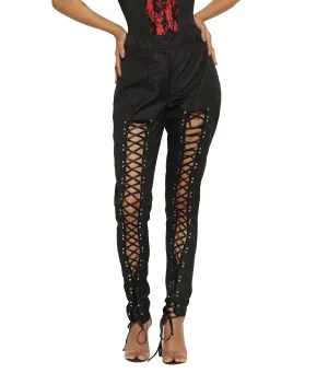 Black gothik Front Lace Trouser