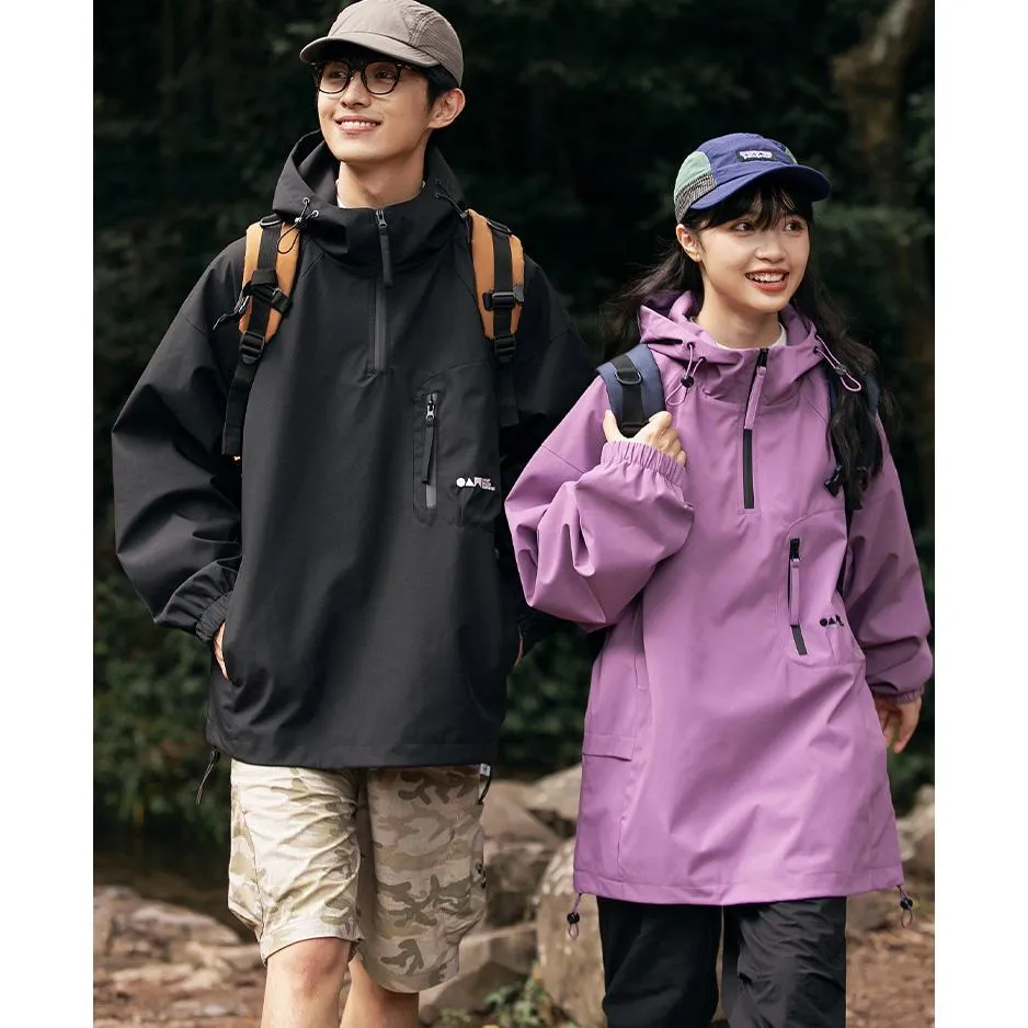 Camping Outdoor Windproof Trendy Raincoat Hooded Jacket