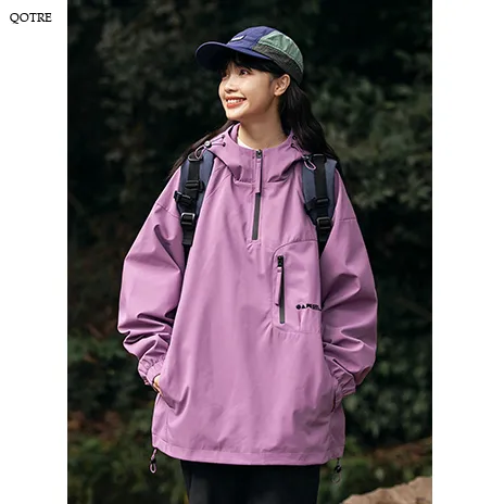 Camping Outdoor Windproof Trendy Raincoat Hooded Jacket