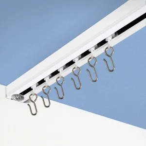 Ceiling Curtain Track Set - Comes With Track, Roller Hooks, Installation Hardware, Saw