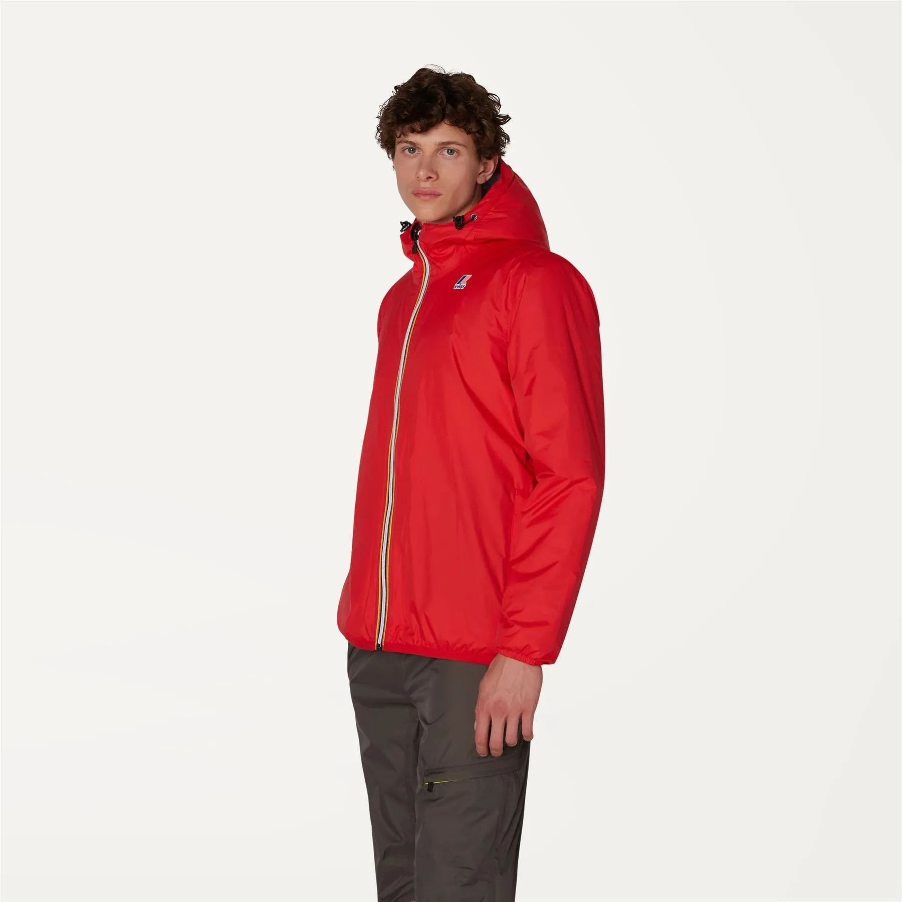 Claude Orsetto - Unisex Sherpa Lined Waterproof Full Zip Rain Jacket in Red