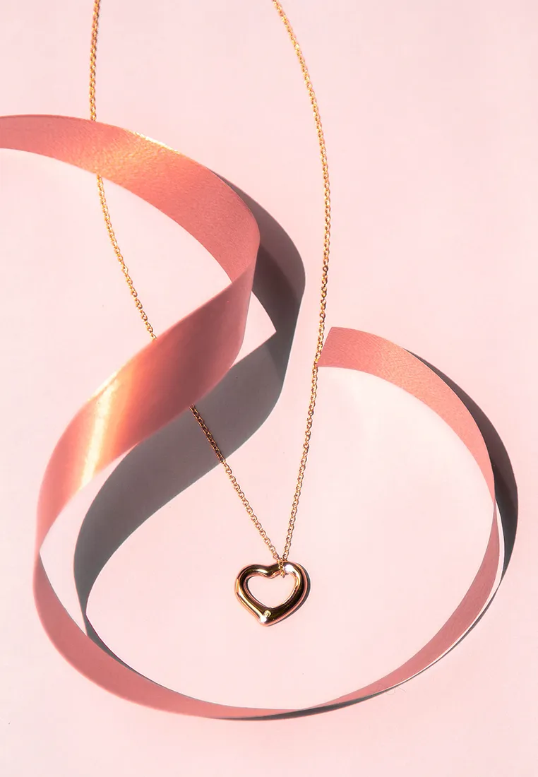 Darling Heart Frame with 0.005 Ct Diamond Rose Gold Necklace