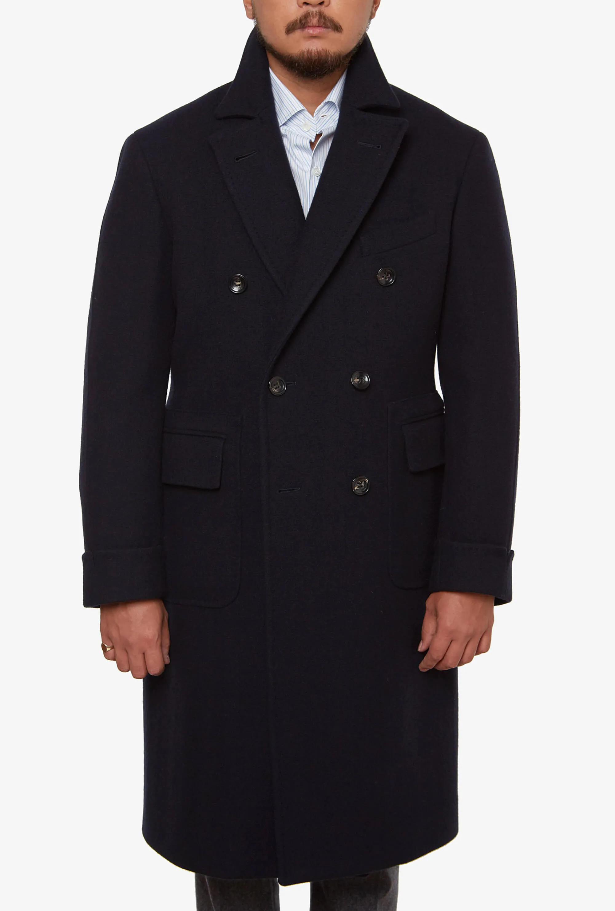 Double Breasted Martingala Coat Navy