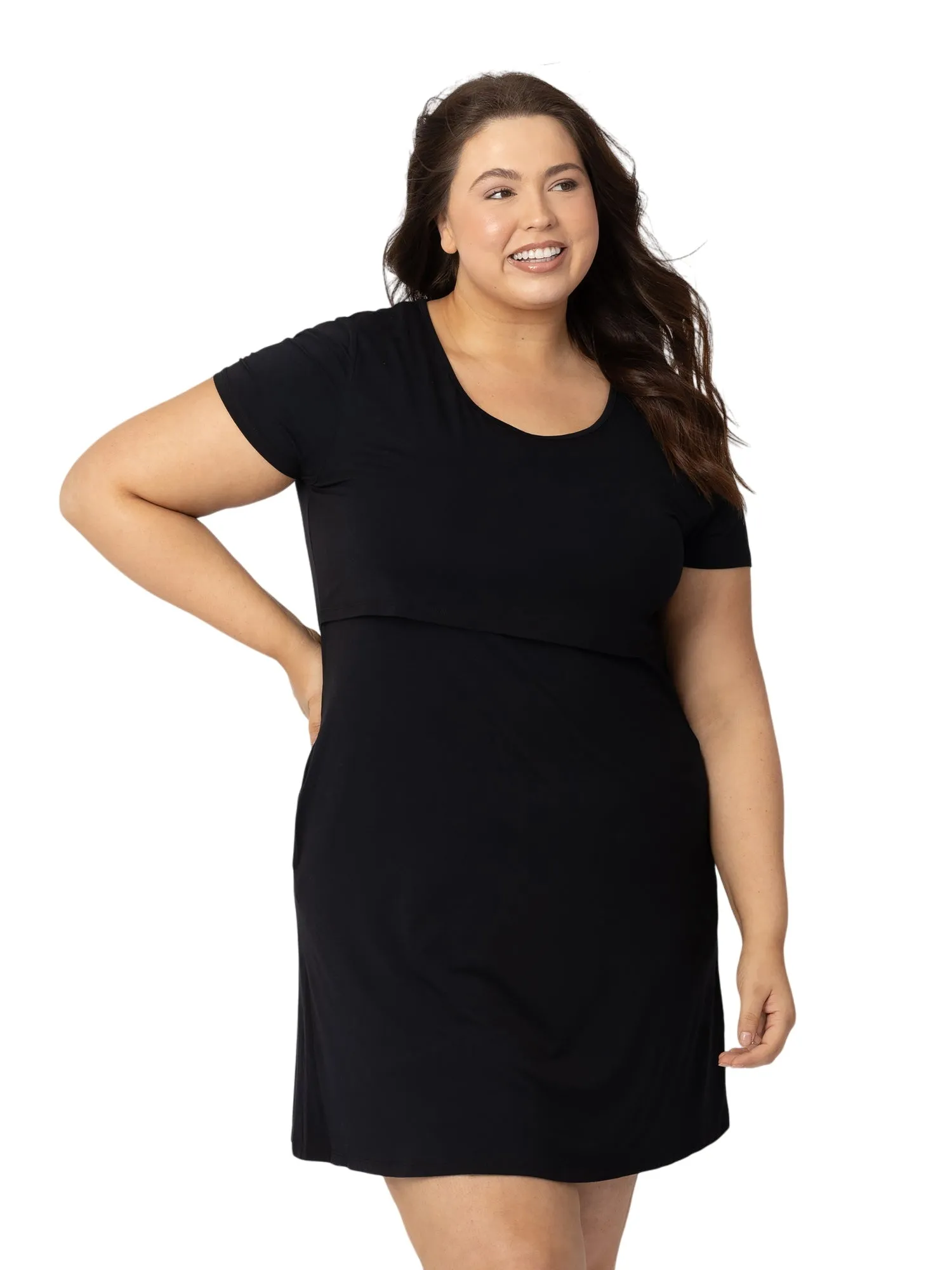 Eleanora Bamboo Maternity & Nursing Dress | Black