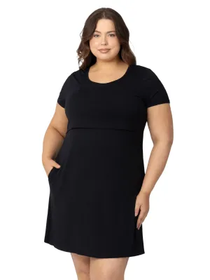 Eleanora Bamboo Maternity & Nursing Dress | Black