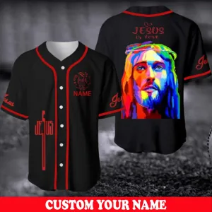 God Colorful Jesus Is Love Custom Baseball Jersey - Personalized Jesus Baseball Jersey For Men and Women