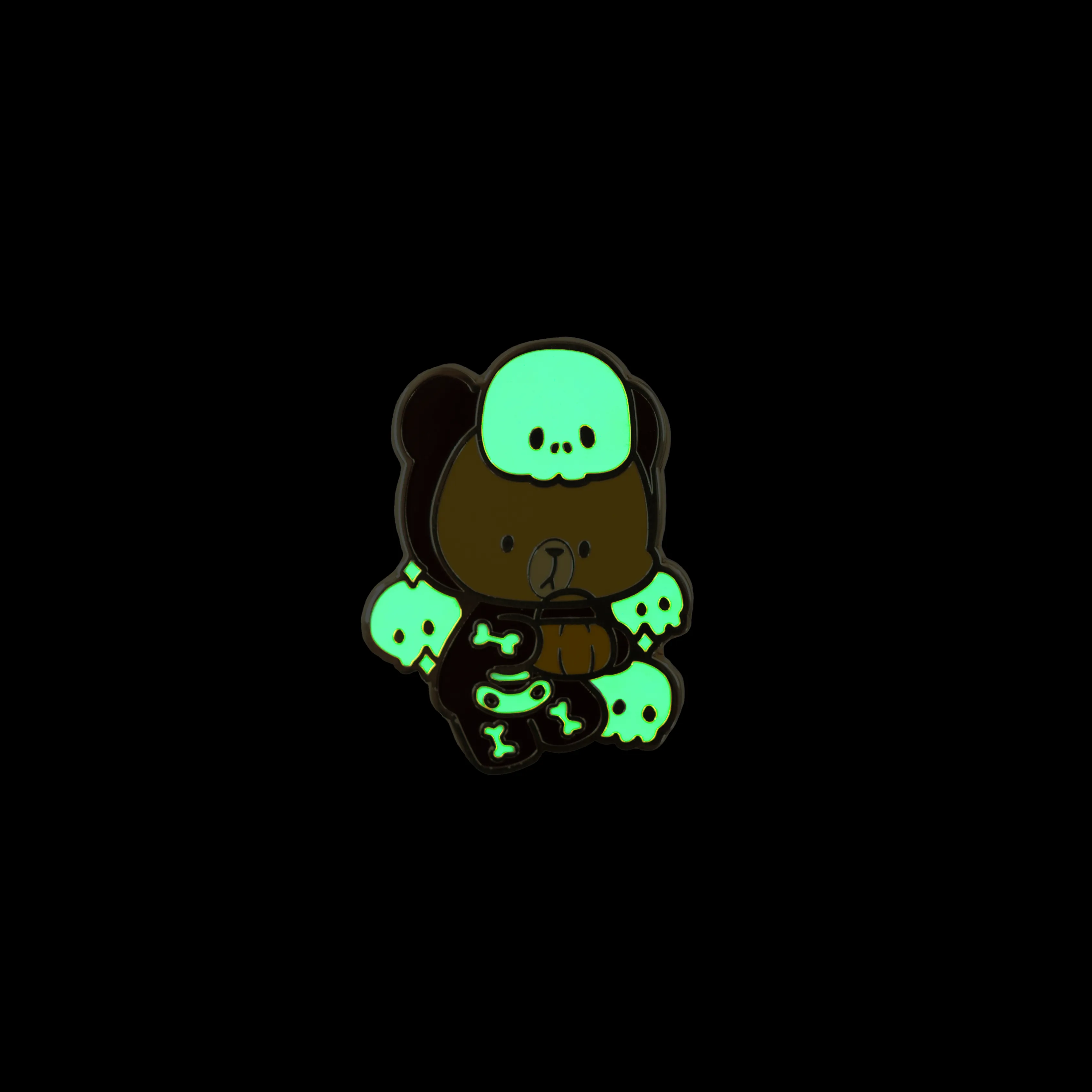 Halloween Special Glow In The Dark Enamel Pin: Spooky Skeleton