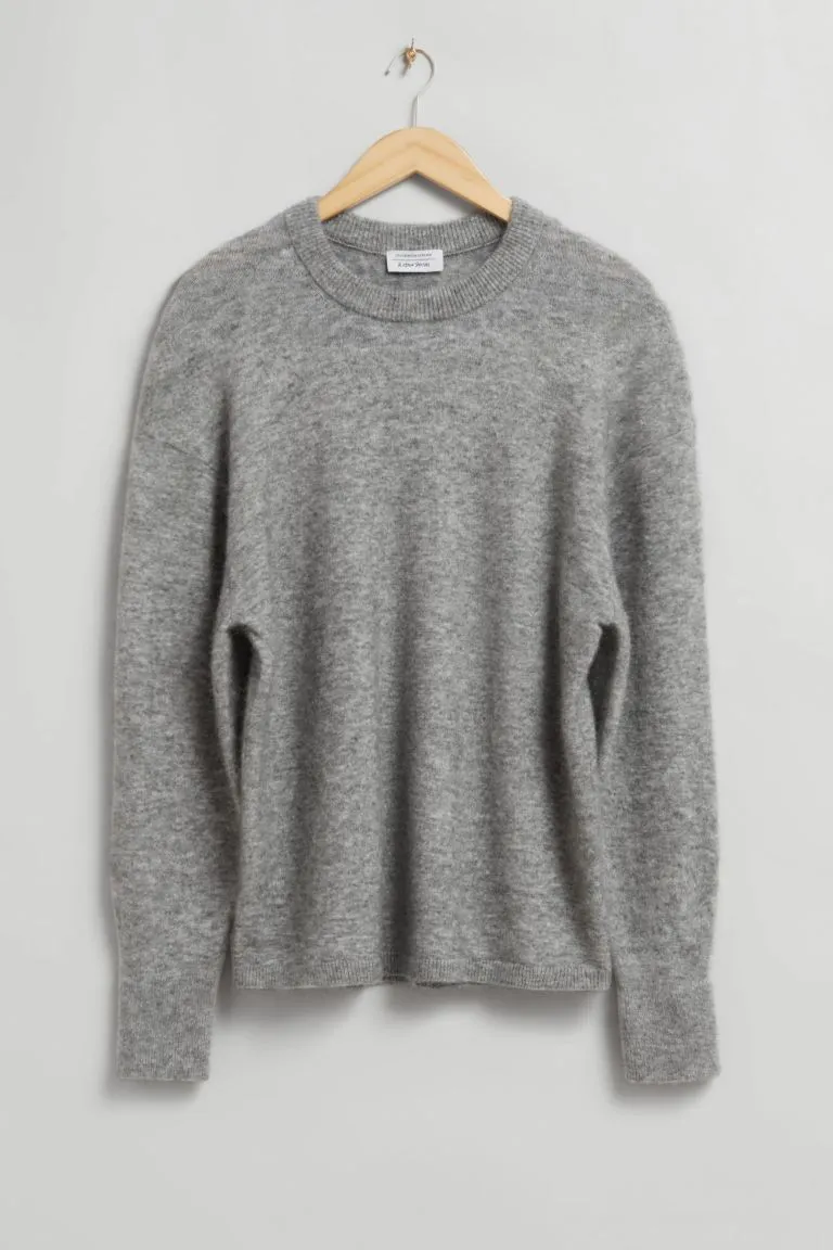 H&M Alpaca Knit Oversized Sweater, Gray