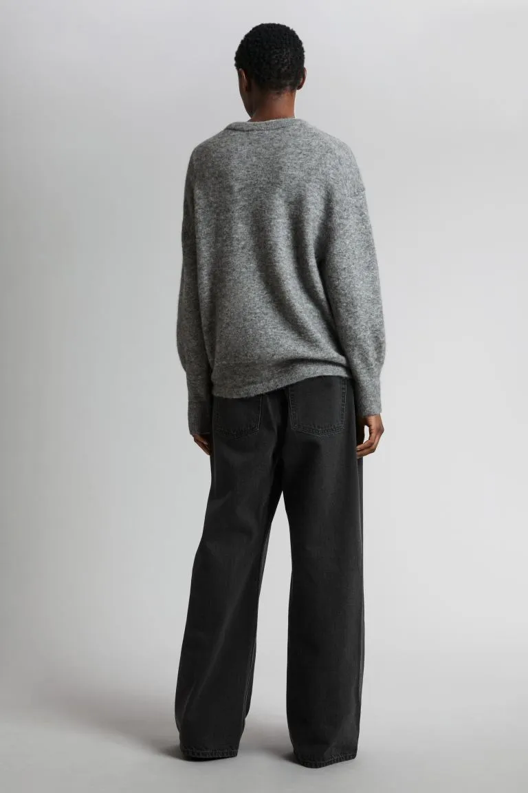 H&M Alpaca Knit Oversized Sweater, Gray