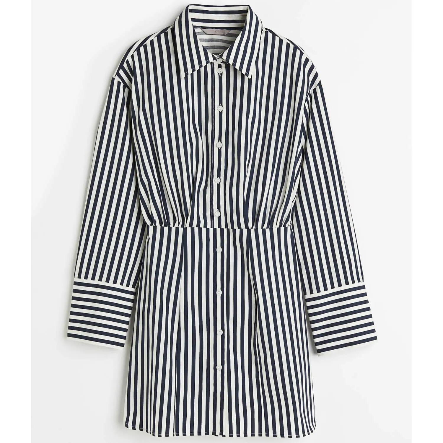 H&M Cotton shirt dress, navy blue