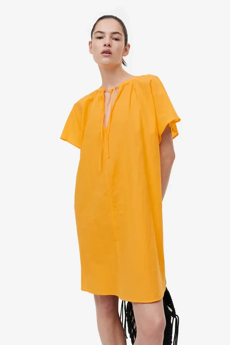 H&M cotton tunic dress, yellow