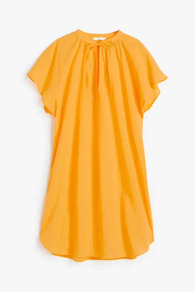 H&M cotton tunic dress, yellow