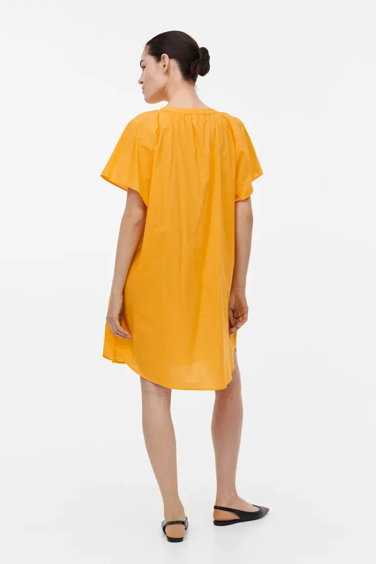 H&M cotton tunic dress, yellow