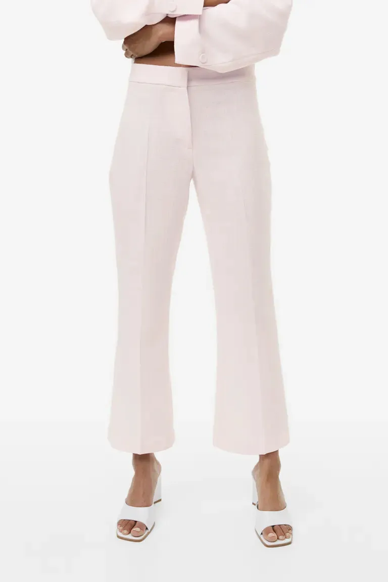 H&M flared trousers, light pink