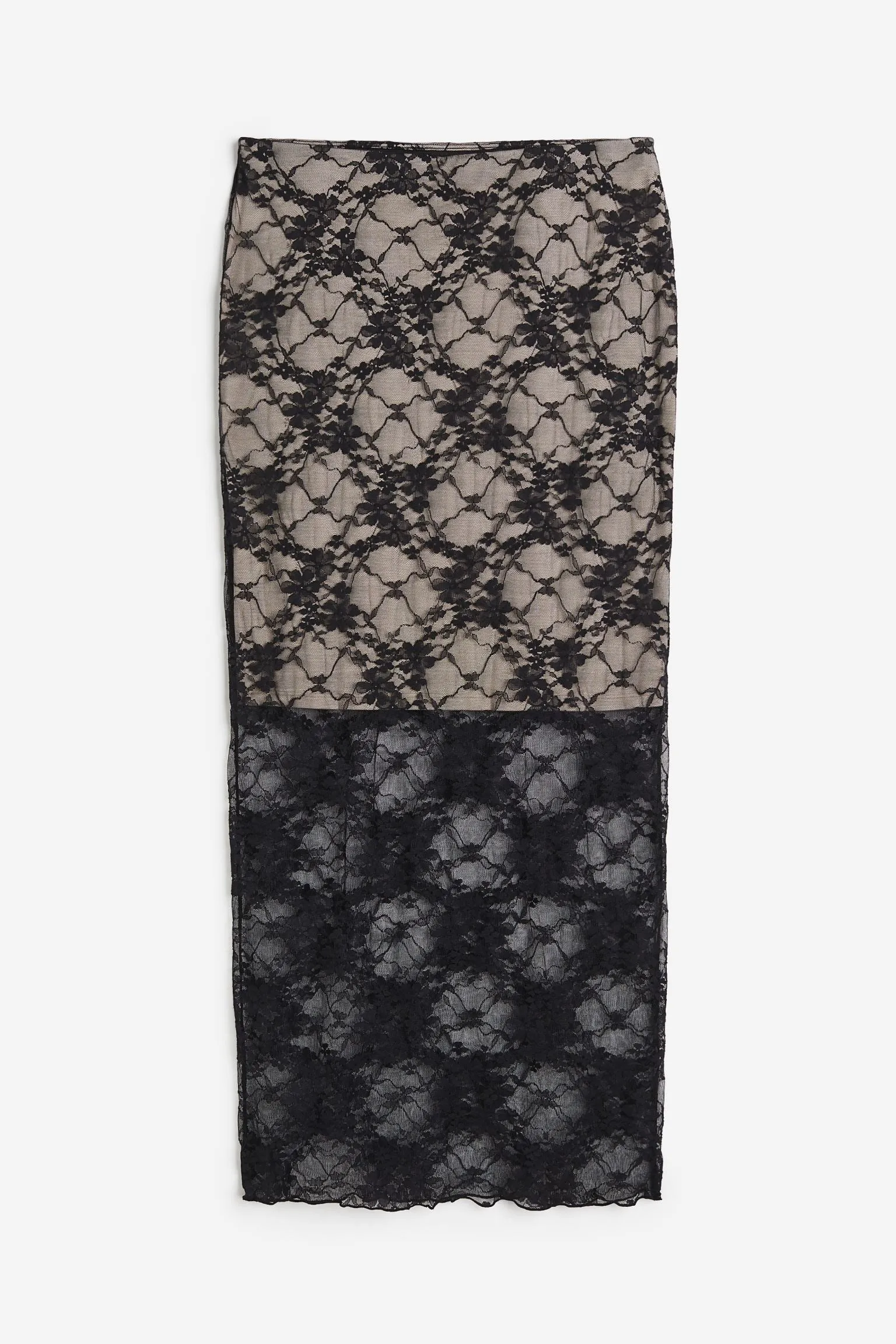 H&M Lace Pencil Skirt, black