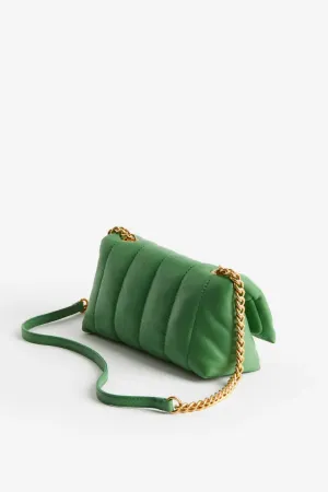 H&M leather flap bag, green