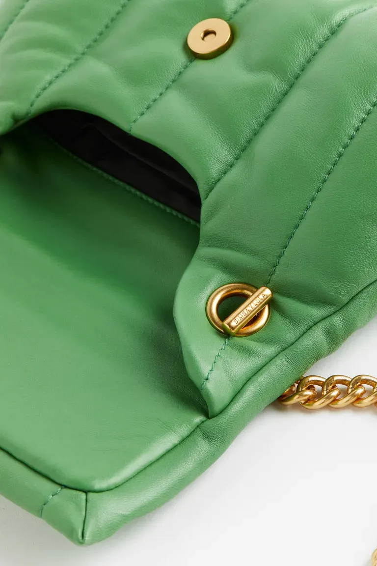 H&M leather flap bag, green