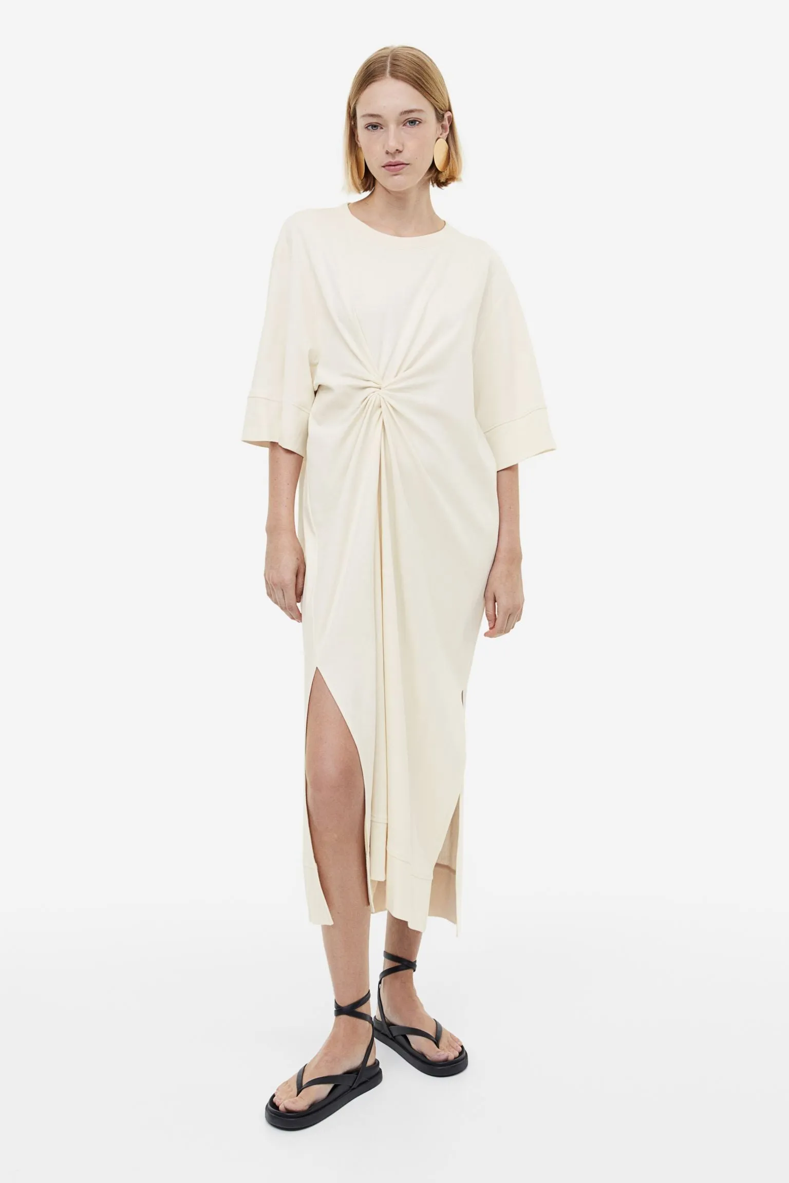 H&M Linen-blend dress, cream