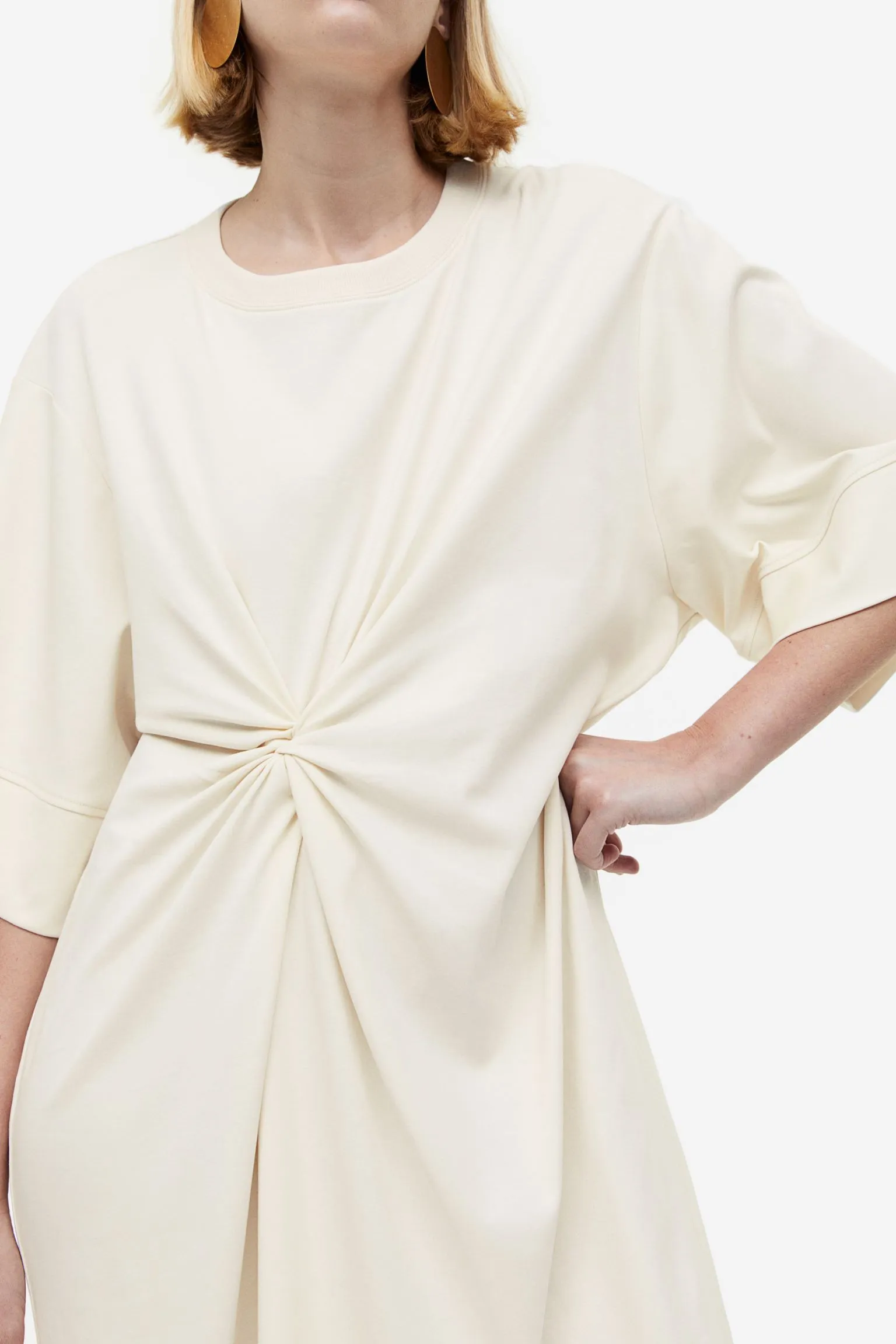 H&M Linen-blend dress, cream