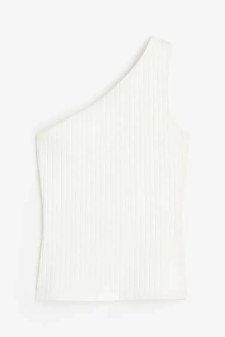 H&M one-shoulder top, white