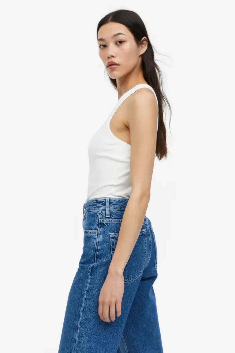 H&M one-shoulder top, white