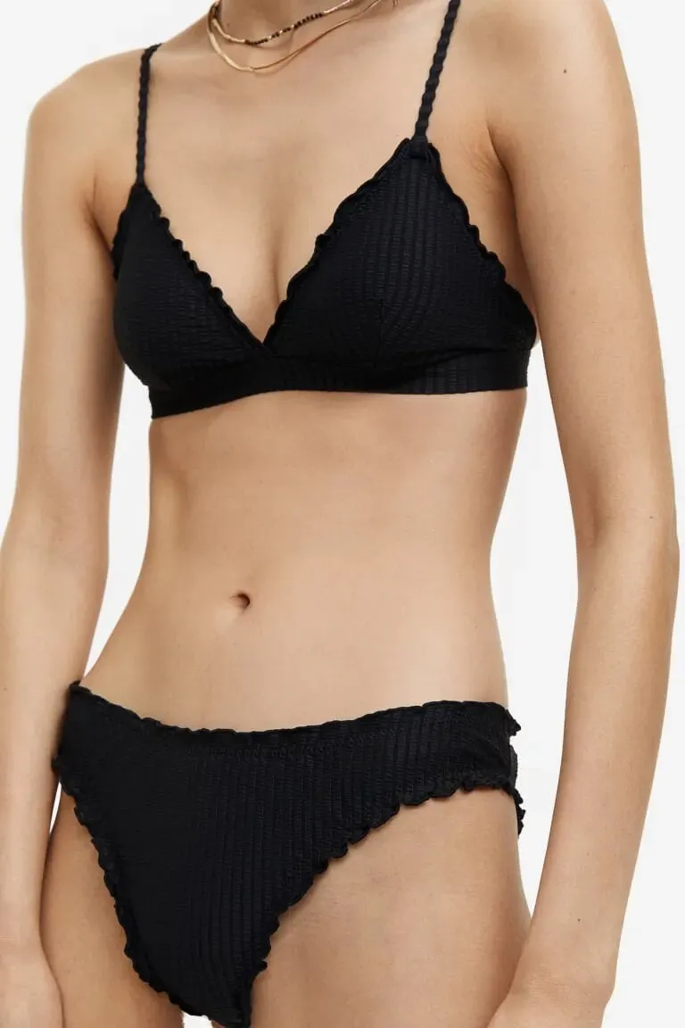 H&M Padded Triangle Bikini, black