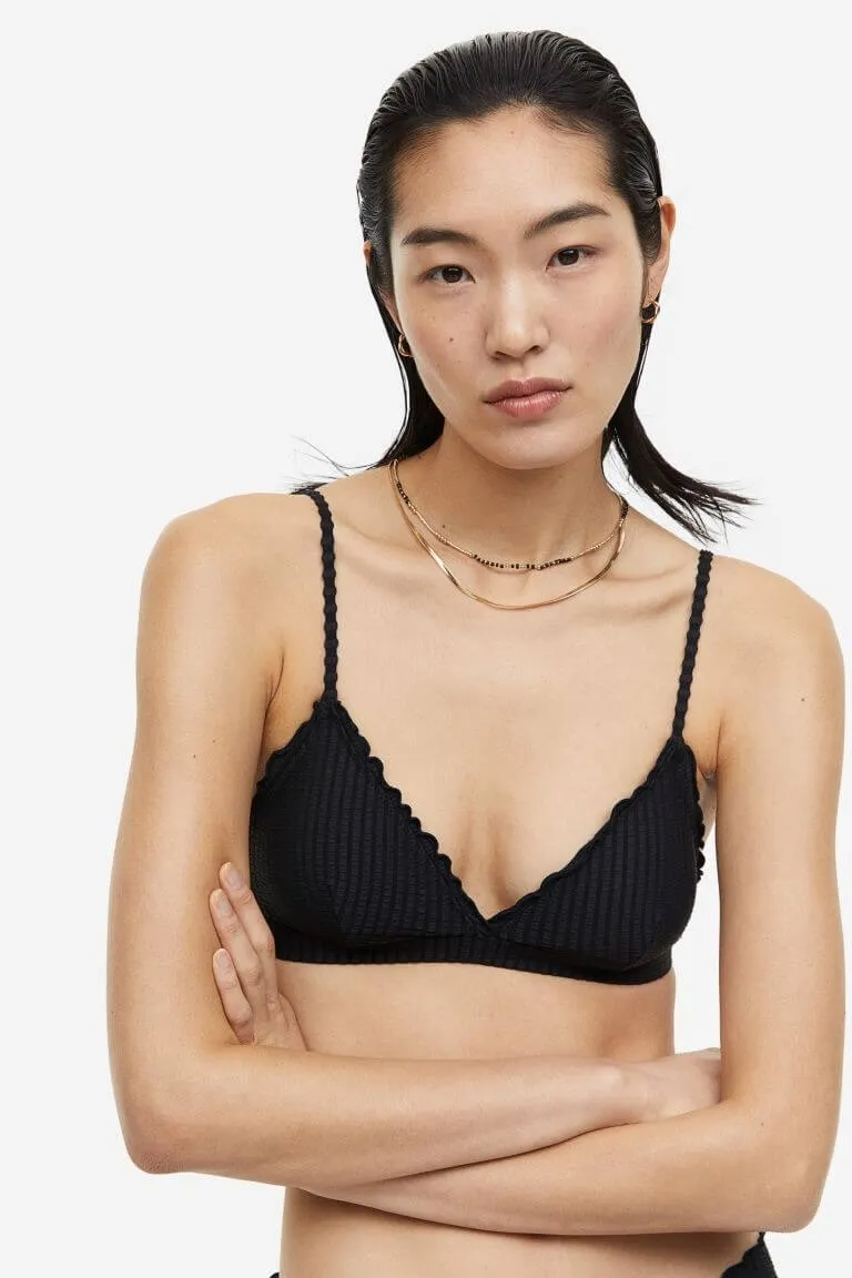 H&M Padded Triangle Bikini, black