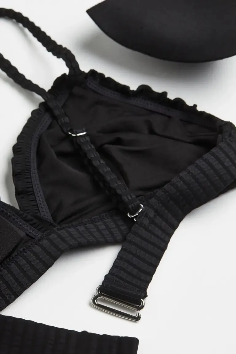 H&M Padded Triangle Bikini, black