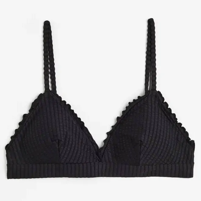 H&M Padded Triangle Bikini, black