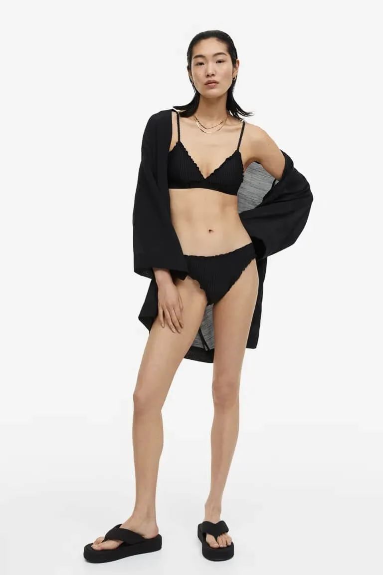 H&M Padded Triangle Bikini, black