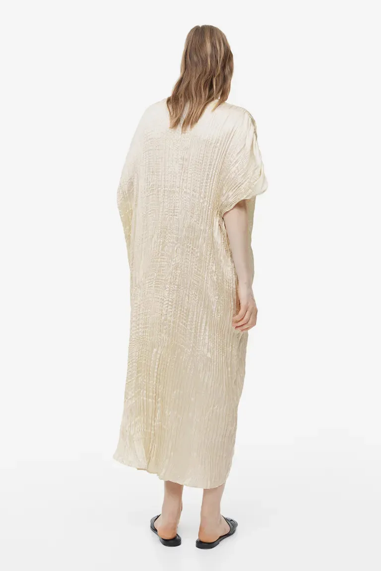 H&M pleated tunic dress, cream