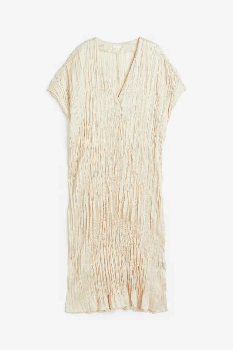 H&M pleated tunic dress, cream