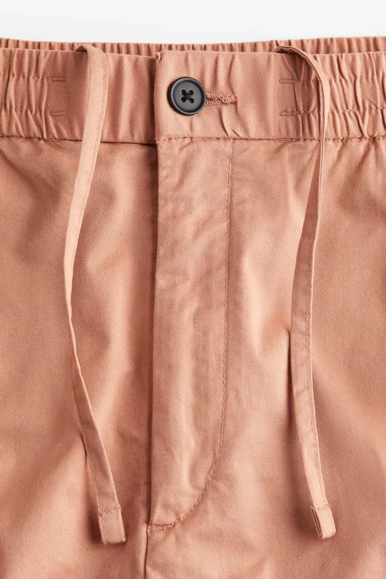 H&M Regular Fit Cotton Shorts, Salmon Pink