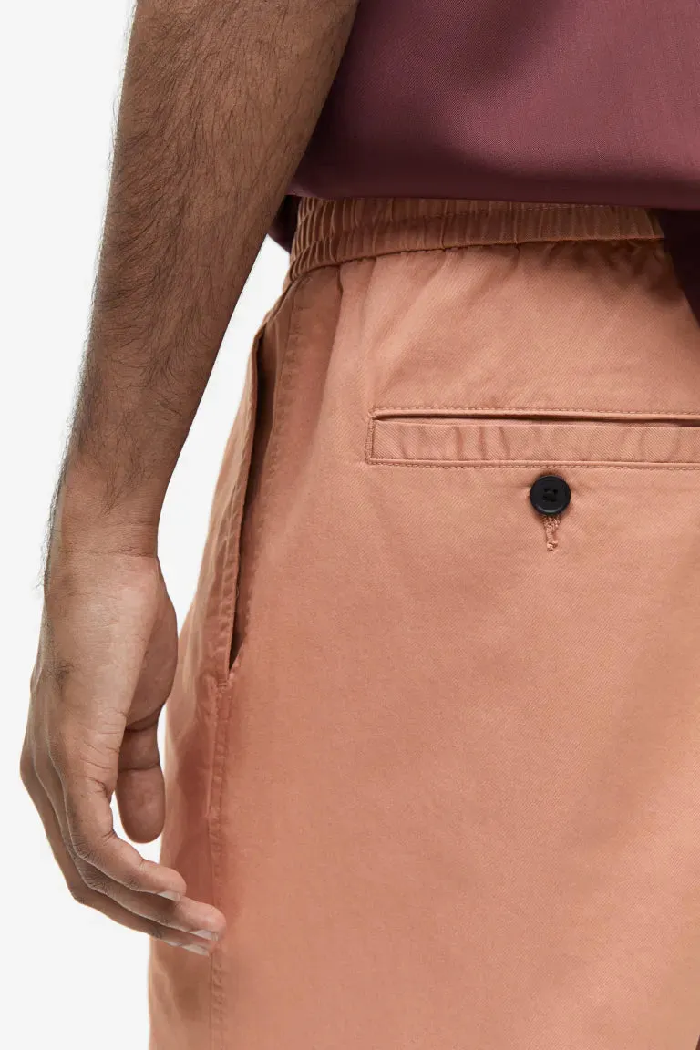 H&M Regular Fit Cotton Shorts, Salmon Pink