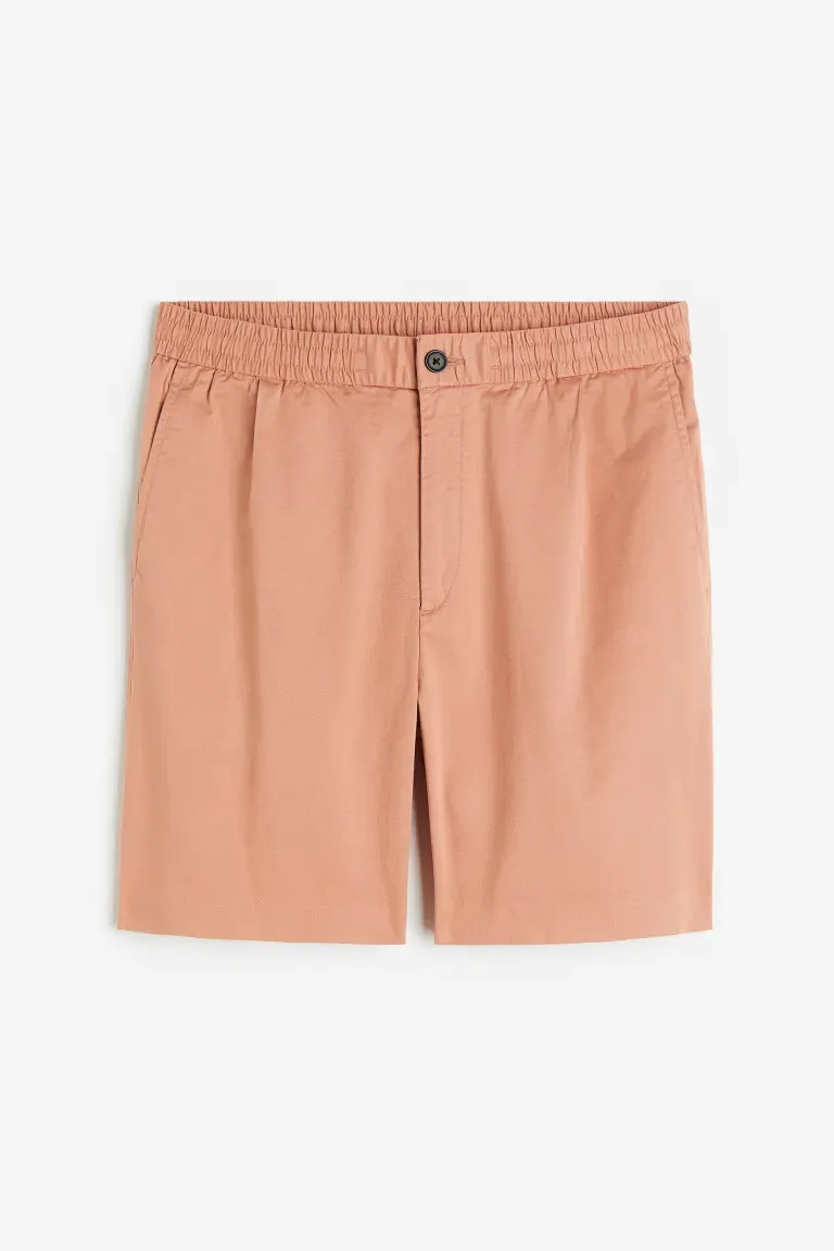 H&M Regular Fit Cotton Shorts, Salmon Pink