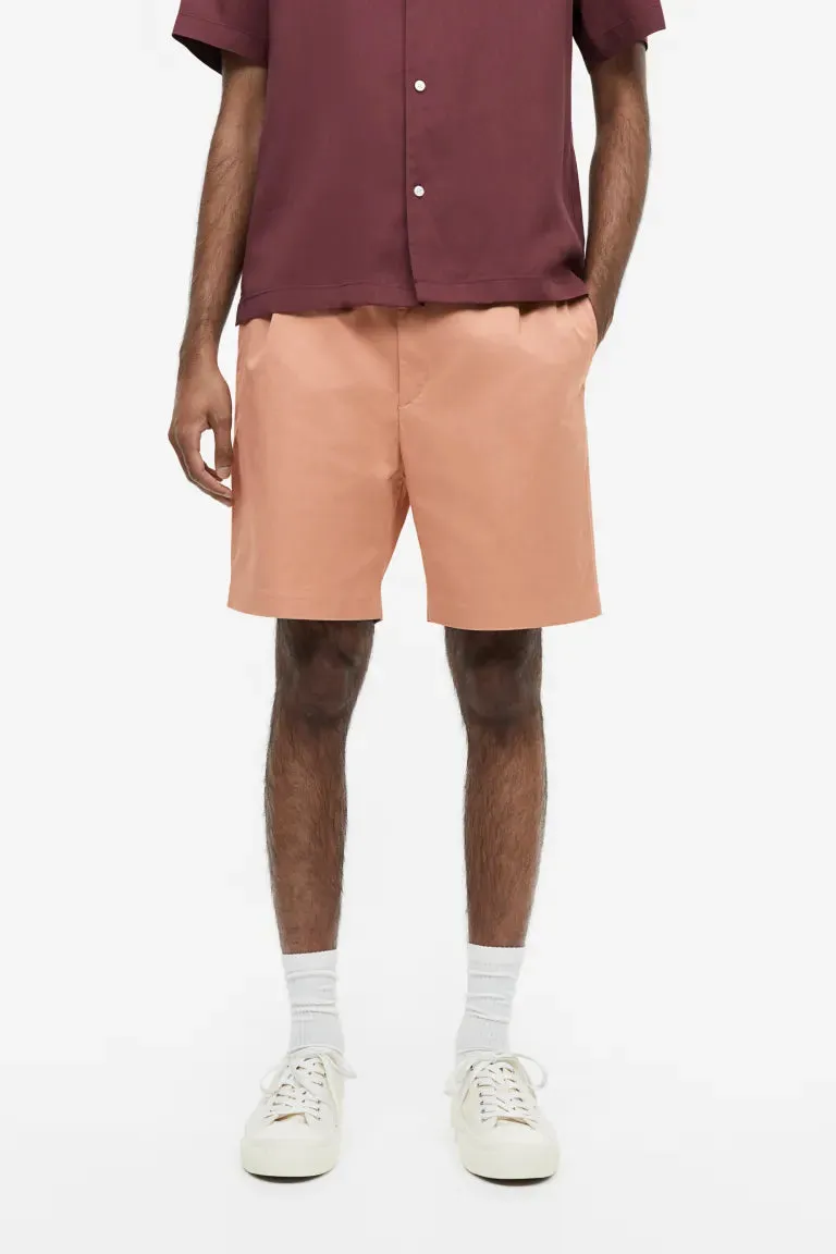 H&M Regular Fit Cotton Shorts, Salmon Pink