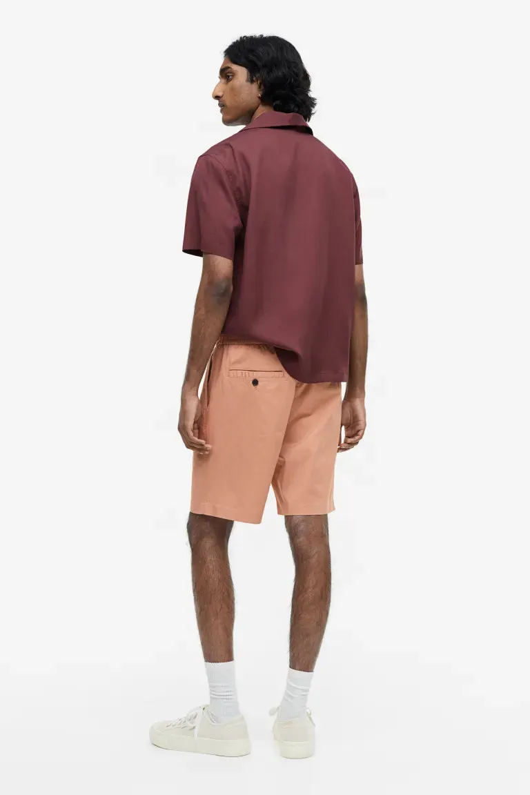 H&M Regular Fit Cotton Shorts, Salmon Pink