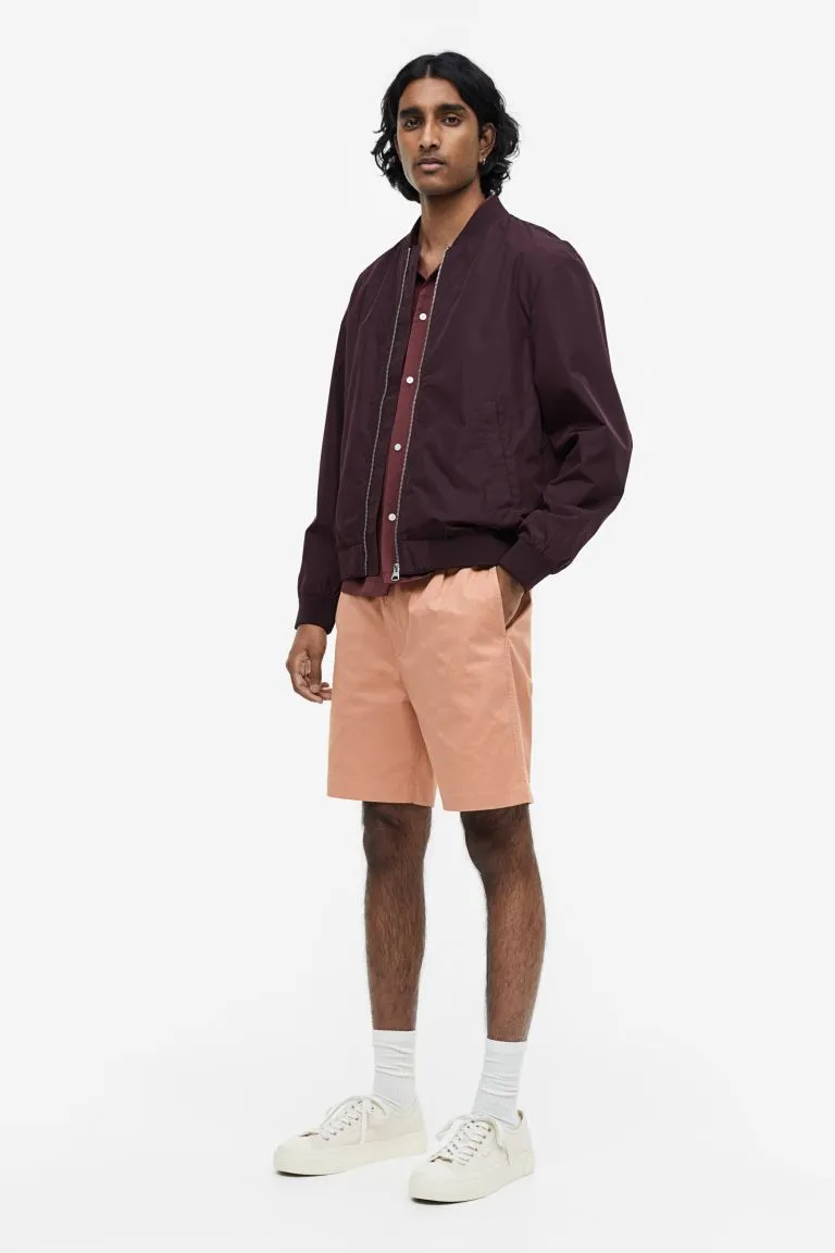 H&M Regular Fit Cotton Shorts, Salmon Pink