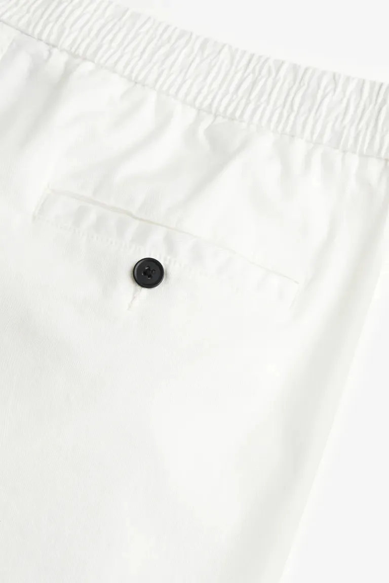 H&M regular fit cotton shorts, white