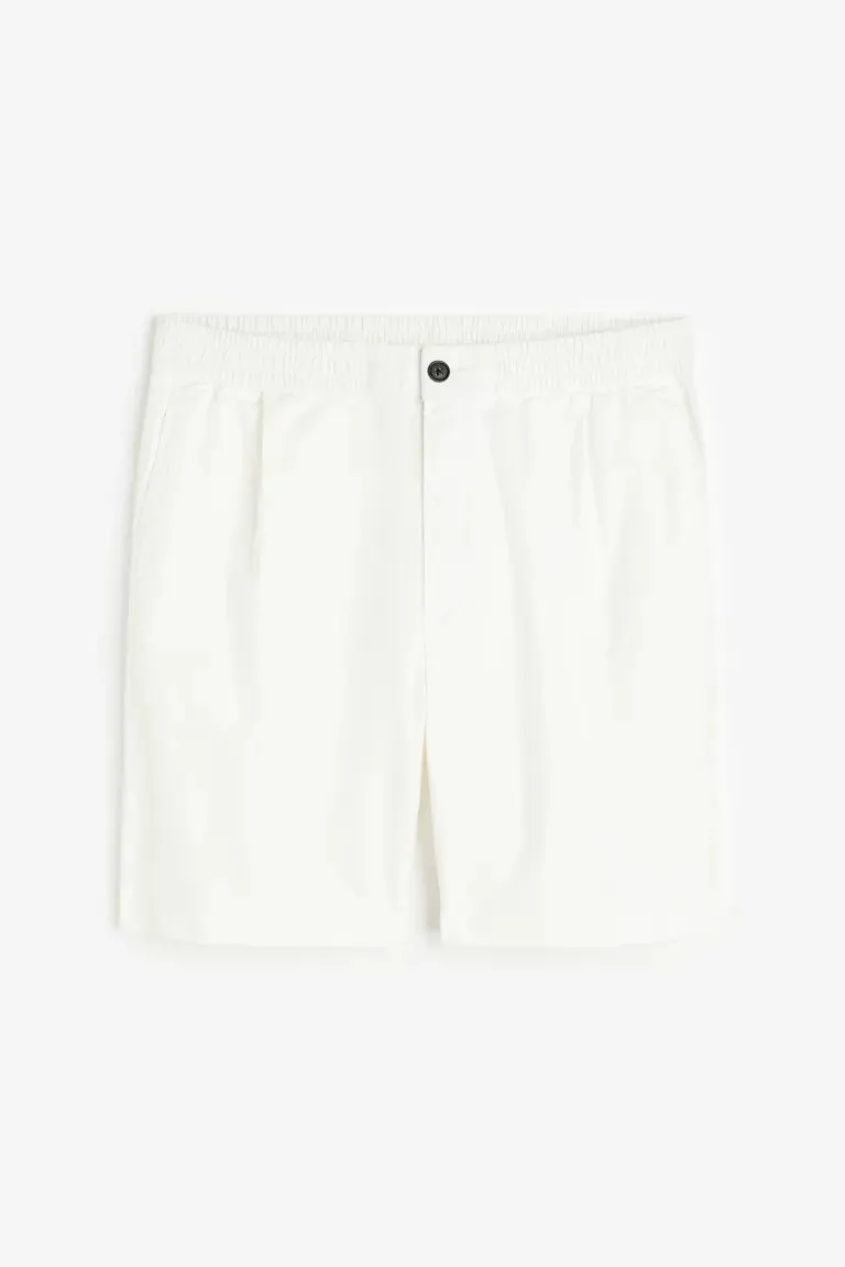 H&M regular fit cotton shorts, white